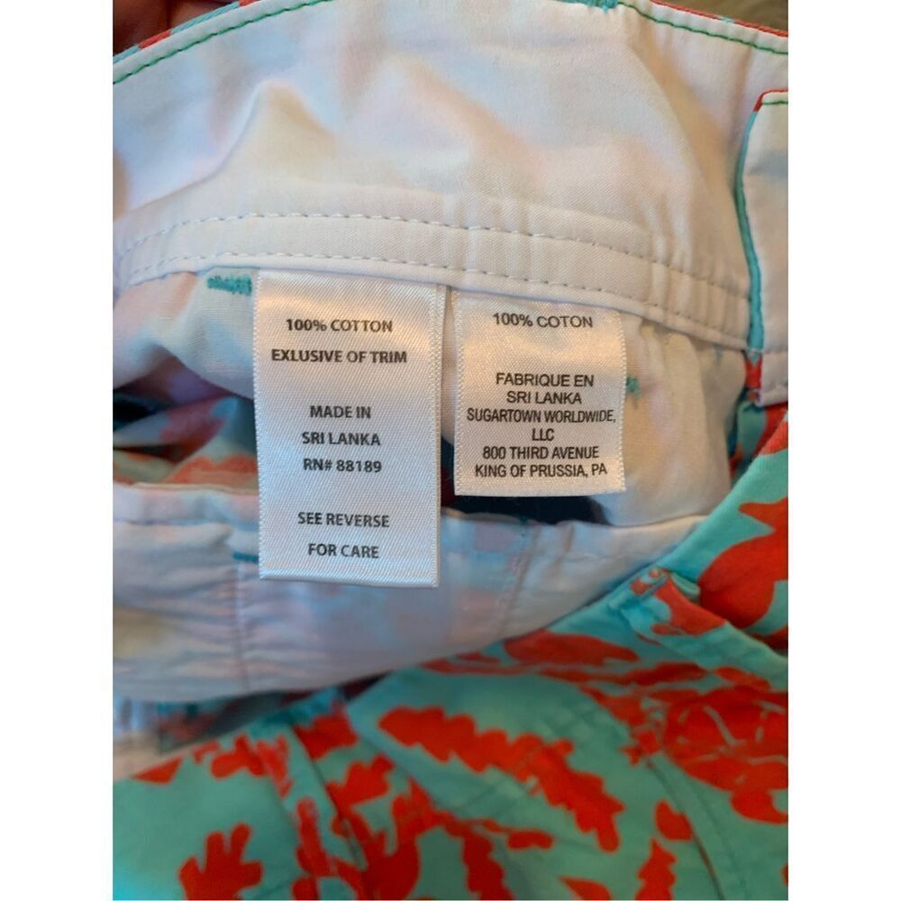 Lilly Pulitzer Callahan Shorts Don't Be Shellfish Aqua Coral Turtle Fish Size 00 - Picture 6 of 6